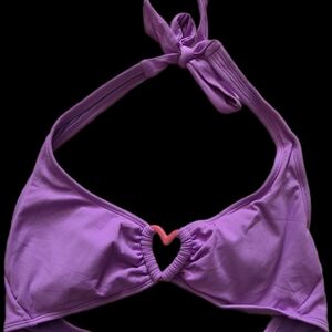 Purple Halter Bralette with Heart Detail